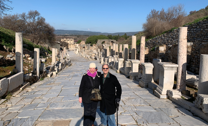 Curetes Street all to ourselves, walking in the footsteps of Julius Caesar