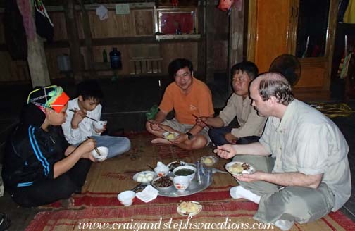 Yao mother and son, Cuong, Chuong, and Craig enjoying lunch