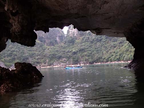 Entering the hidden grotto where we saw monkeys