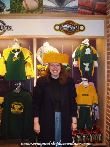 Steph as a Cheesehead